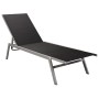 Tumbona de acero y textilene negra de vidaXL, Tumbonas - Ref: Foro24-48011, Precio: 97,14 €, Descuento: %
