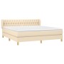 Box spring bed with cream fabric mattress 180x200 cm by , Beds and slatted bases - Ref: Foro24-3127066, Price: 612,04 €, Disc...