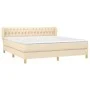 Box spring bed with cream fabric mattress 180x200 cm by , Beds and slatted bases - Ref: Foro24-3127066, Price: 596,31 €, Disc...