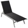Black steel and textilene sun lounger by vidaXL, Loungers - Ref: Foro24-48011, Price: 95,59 €, Discount: %