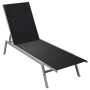 Tumbona de acero y textilene negra de vidaXL, Tumbonas - Ref: Foro24-48011, Precio: 97,14 €, Descuento: %