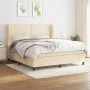 Box spring bed with cream fabric mattress 160x200 cm by , Beds and slatted bases - Ref: Foro24-3127898, Price: 568,87 €, Disc...