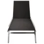 Black steel and textilene sun lounger by vidaXL, Loungers - Ref: Foro24-48011, Price: 95,59 €, Discount: %