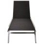 Tumbona de acero y textilene negra de vidaXL, Tumbonas - Ref: Foro24-48011, Precio: 97,14 €, Descuento: %