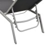 Tumbona de acero y textilene negra de vidaXL, Tumbonas - Ref: Foro24-48011, Precio: 97,14 €, Descuento: %