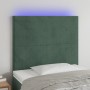 Kopfteil mit LED-Beleuchtung, dunkelgrüner Samt, 90 x 5 x 118/128 cm von , Kopf- und Fußteile - Ref: Foro24-3122183, Preis: 8...
