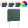 Cabecero con luces LED terciopelo verde oscuro 90x5x118/128 cm de , Cabeceros y pies de cama - Ref: Foro24-3122183, Precio: 9...