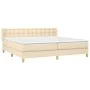 Box spring bed with cream fabric mattress 180x200 cm by , Beds and slatted bases - Ref: Foro24-3130614, Price: 577,40 €, Disc...