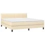 Box spring bed mattress and LED lights cream fabric 180x200 cm by , Beds and slatted bases - Ref: Foro24-3133338, Price: 560,...