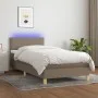 Box spring bed with LED mattress taupe gray fabric 80x200 cm by , Beds and slatted bases - Ref: Foro24-3133593, Price: 292,23...