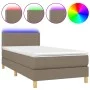 Box spring bed with LED mattress taupe gray fabric 80x200 cm by , Beds and slatted bases - Ref: Foro24-3133593, Price: 292,23...