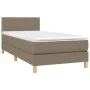 Box spring bed with LED mattress taupe gray fabric 80x200 cm by , Beds and slatted bases - Ref: Foro24-3133593, Price: 292,23...