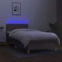 Box spring bed with LED mattress taupe gray fabric 80x200 cm by , Beds and slatted bases - Ref: Foro24-3133593, Price: 292,23...