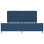 Estructura de cama con cabecera Azul 200 x 200 cm tela
