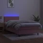Box spring bed with mattress and LED pink velvet 100x200 cm by , Beds and slatted bases - Ref: Foro24-3134272, Price: 295,02 ...