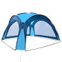 Carpa de fiesta con LED y 4 paredes laterales azul 3,6x3,6x2,3m