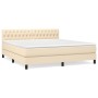 Box spring bed with cream fabric mattress 180x200 cm by , Beds and slatted bases - Ref: Foro24-3140318, Price: 580,80 €, Disc...