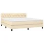 Box spring bed with cream fabric mattress 180x200 cm by , Beds and slatted bases - Ref: Foro24-3140318, Price: 568,47 €, Disc...