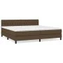 Box spring bed with dark brown fabric mattress 200x200 cm by , Beds and slatted bases - Ref: Foro24-3140324, Price: 625,19 €,...