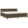 Cama box spring con colchón tela marrón oscuro 200x200 cm de , Camas y somieres - Ref: Foro24-3140324, Precio: 612,07 €, Desc...