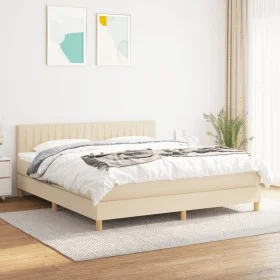 Boxspringbett mit cremefarbener Stoffmatratze 180x200 cm von , Betten und Lattenroste - Ref: Foro24-3140798, Preis: 562,47 €,...