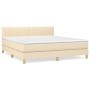 Box spring bed with cream fabric mattress 180x200 cm by , Beds and slatted bases - Ref: Foro24-3140798, Price: 578,16 €, Disc...