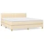 Box spring bed with cream fabric mattress 180x200 cm by , Beds and slatted bases - Ref: Foro24-3140798, Price: 562,47 €, Disc...