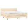 Boxspringbett mit cremefarbener Stoffmatratze 180x200 cm von , Betten und Lattenroste - Ref: Foro24-3140798, Preis: 578,16 €,...