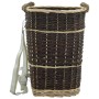 Cesto de leña con correas transporte sauce natural 44,5x37x50cm