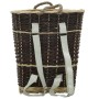 Cesto de leña con correas transporte sauce natural 44,5x37x50cm