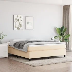 Box spring bed with cream fabric mattress 180x200 cm by , Beds and slatted bases - Ref: Foro24-3144444, Price: 504,46 €, Disc...
