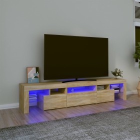 TV-Schrank mit LED-Leuchten Sonoma-Eiche 200x36,5x40 cm von , TV-Möbel - Ref: Foro24-3152812, Preis: 158,89 €, Rabatt: %