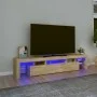 Mueble de TV con luces LED roble Sonoma 200x36,5x40 cm de , Muebles TV - Ref: Foro24-3152812, Precio: 155,49 €, Descuento: %