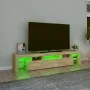 Mueble de TV con luces LED roble Sonoma 200x36,5x40 cm de , Muebles TV - Ref: Foro24-3152812, Precio: 155,49 €, Descuento: %