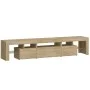 Mueble de TV con luces LED roble Sonoma 200x36,5x40 cm de , Muebles TV - Ref: Foro24-3152812, Precio: 155,49 €, Descuento: %