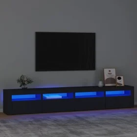 Mueble de TV con luces LED Negro 240x35x40 cm de , Muebles TV - Ref: Foro24-3152763, Precio: 177,04 €, Descuento: %