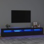 Mueble de TV con luces LED Negro 240x35x40 cm de , Muebles TV - Ref: Foro24-3152763, Precio: 171,14 €, Descuento: %