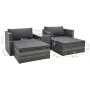 5-teiliges Gartenmöbel-Set und graue synthetische Rattankissen von vidaXL, Gartensets - Ref: Foro24-47814, Preis: 422,83 €, R...