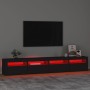 Mueble de TV con luces LED Negro 240x35x40 cm de , Muebles TV - Ref: Foro24-3152763, Precio: 171,14 €, Descuento: %