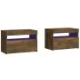 Bedside tables with LED lights 2 pcs smoked oak 60x35x40 cm by , Nightstands - Ref: Foro24-3152827, Price: 71,84 €, Discount: %