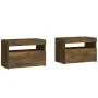 Bedside tables with LED lights 2 pcs smoked oak 60x35x40 cm by , Nightstands - Ref: Foro24-3152827, Price: 71,84 €, Discount: %