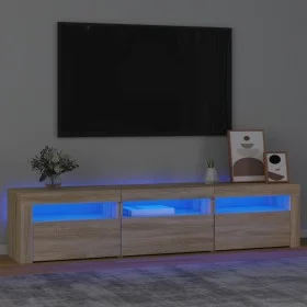 Mueble de TV con luces LED roble Sonoma 180x35x40 cm de , Muebles TV - Ref: Foro24-3152756, Precio: 119,34 €, Descuento: %