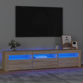 Mueble de TV con luces LED roble Sonoma 180x35x40 cm