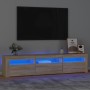 Mueble de TV con luces LED roble Sonoma 180x35x40 cm de , Muebles TV - Ref: Foro24-3152756, Precio: 123,81 €, Descuento: %