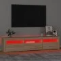 TV cabinet with LED lights Sonoma oak 180x35x40 cm by , TV Furniture - Ref: Foro24-3152756, Price: 119,48 €, Discount: %