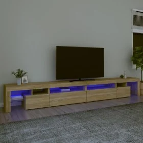Mueble de TV con luces LED color roble Sonoma 290x36,5x40 cm de , Muebles TV - Ref: Foro24-3152804, Precio: 183,88 €, Descuen...