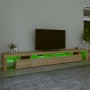 TV-Schrank mit LED-Leuchten, Farbe Sonoma-Eiche, 290 x 36,5 x 40 cm von , TV-Möbel - Ref: Foro24-3152804, Preis: 186,59 €, Ra...