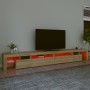 TV-Schrank mit LED-Leuchten, Farbe Sonoma-Eiche, 290 x 36,5 x 40 cm von , TV-Möbel - Ref: Foro24-3152804, Preis: 186,59 €, Ra...