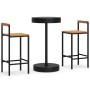 Bar table and garden stools 3 pieces acacia wood PE rattan black by , Garden sets - Ref: Foro24-3187718, Price: 180,19 €, Dis...