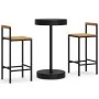Bartisch und Gartenhocker 3 Stück Akazienholz PE Rattan schwarz von , Gartensets - Ref: Foro24-3187718, Preis: 179,95 €, Raba...